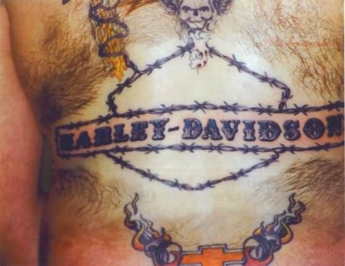 Harley Davidson Chest Tattoo
